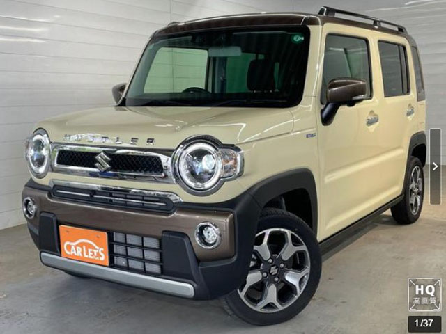 スズキ ハスラー JスタイルIIターボ 全方位モニター付9インチナビ 禁煙車 パドルシフト USB シートヒーター プッシュスタート 純正15インチアルミホイール ハーフレザーシート 革巻きステアリング ナノイーX付きオートエアコン